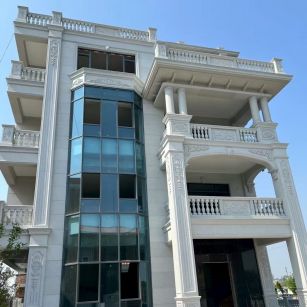 福建 白麻花岗岩别墅外墙干挂效果展示