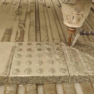 福建 芝麻白花岗岩石材盲人石、盲道石、盲点石