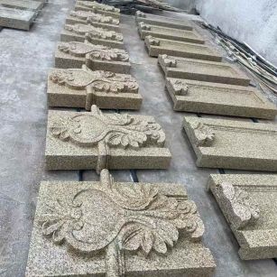 福建 黄金麻花岗岩别墅外墙雕刻板
