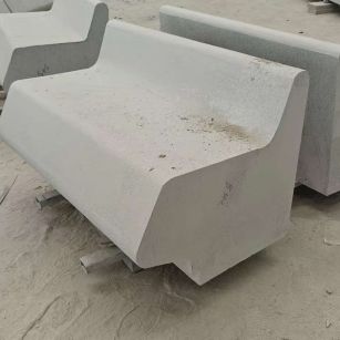 福建 芝麻白花岗岩异形坐凳，石凳