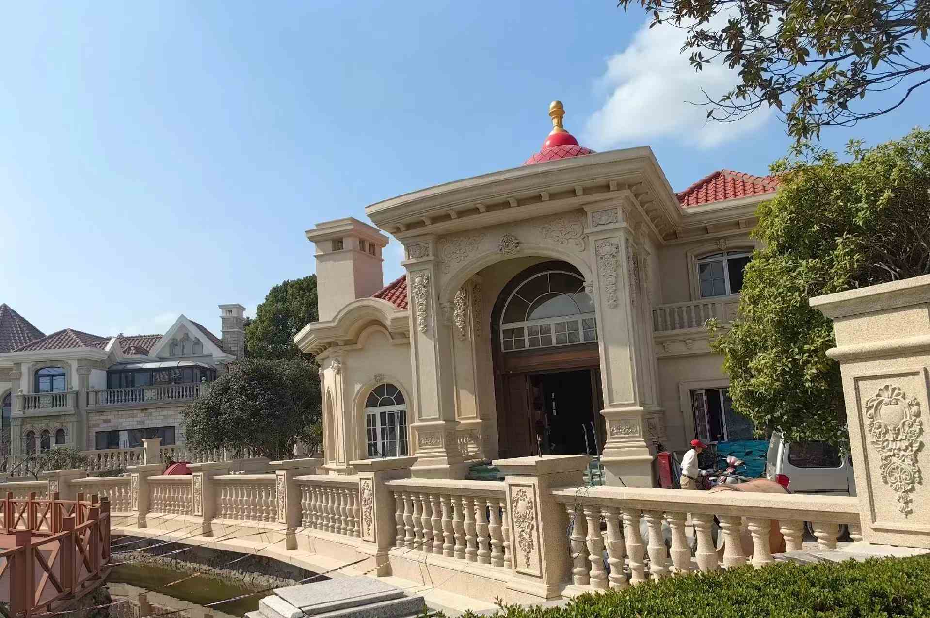 福建 黄金麻花岗岩欧式别墅