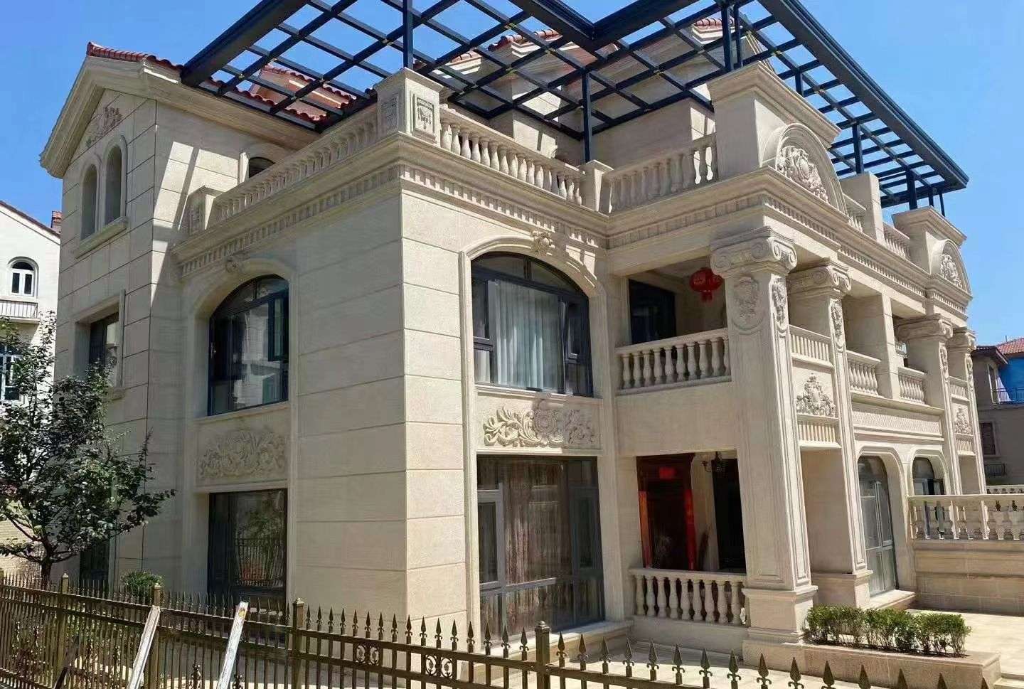 福建 黄金麻花岗岩荔枝面别墅外墙干挂